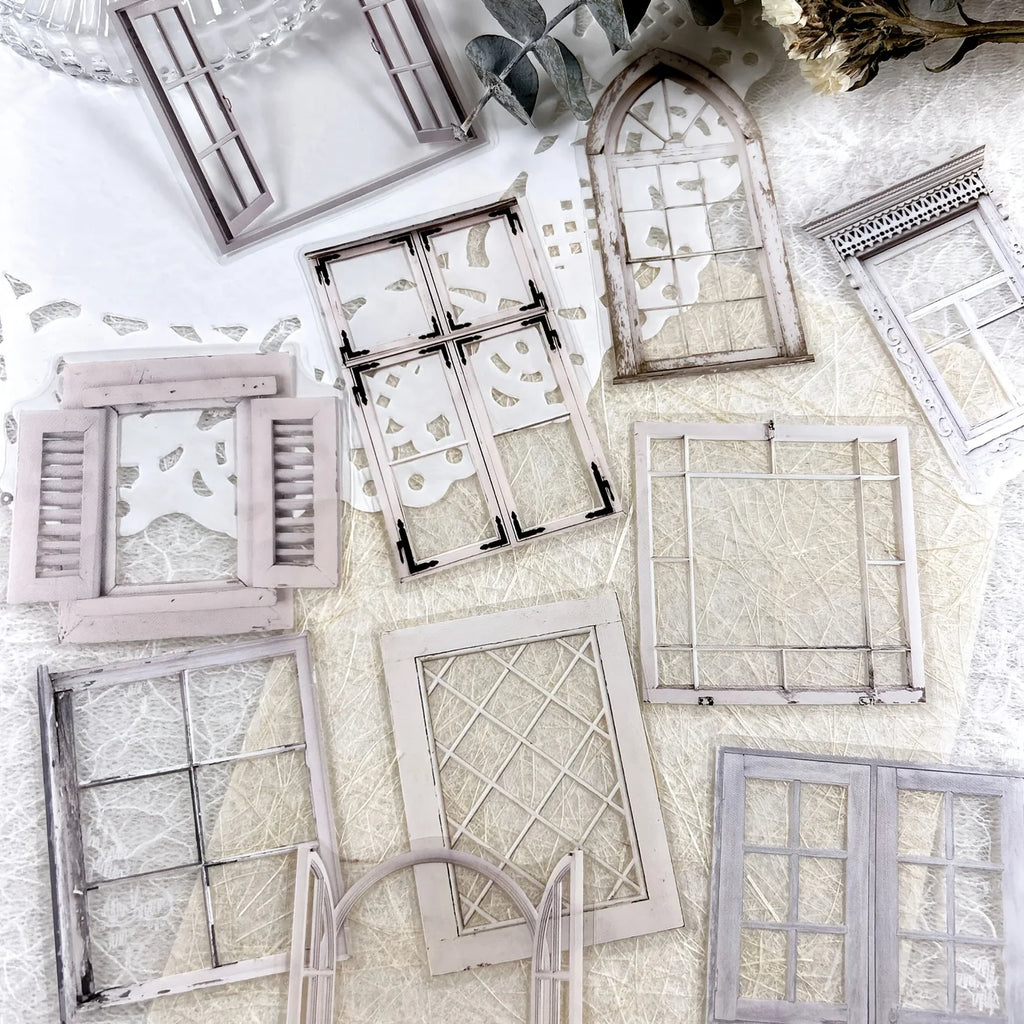 JIANQI 11 Pcs/Pack Retro Gate Stickers Decorative Scrapbooking Collage