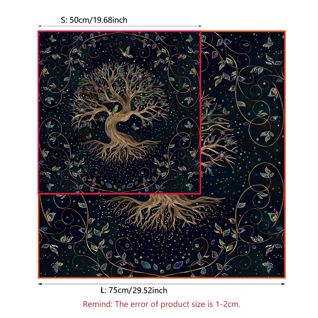 Tree Of Life Tarot Card Tablecloth Moon Phase Plants Table Cloth For