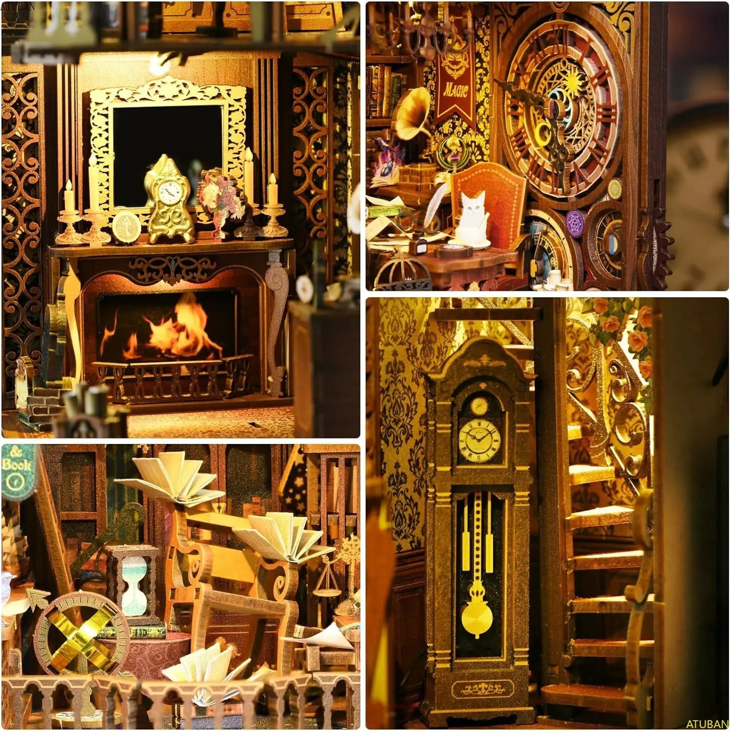 DIY Book Nook Kit, DIY Dollhouse Booknook Bookshelf Insert Decor Alley