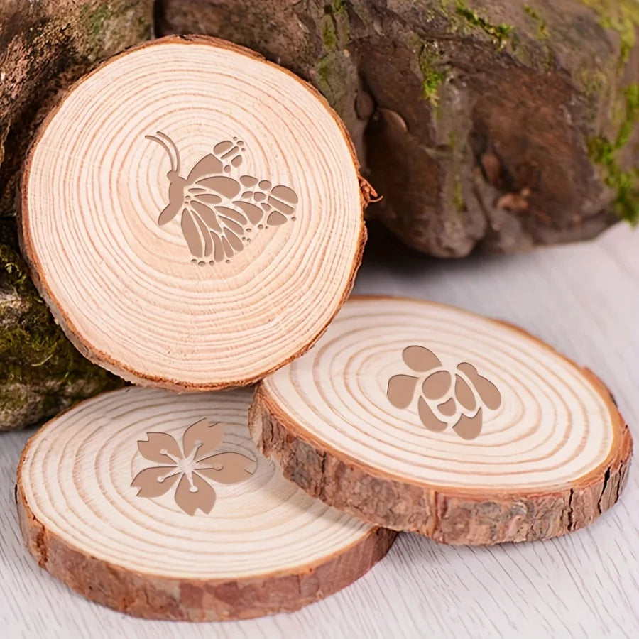 Enchanted Gothic Butterfly Flower Leaf Stencil Set Of 6 Reusable Plastic 3.15x5.5 Inch For DIY