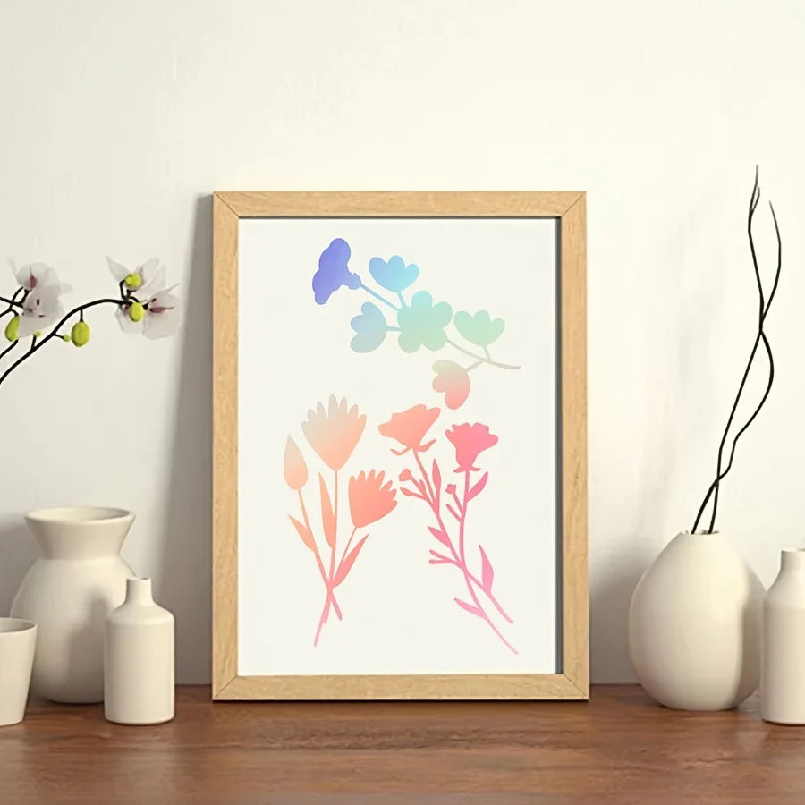 Enchanted Gothic Butterfly Flower Leaf Stencil Set Of 6 Reusable Plastic 3.15x5.5 Inch For DIY