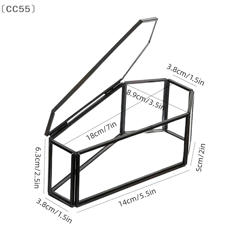 〔CC55〕Gothic Coffin Glass Jewelry Box Vintage Display Case Halloween
