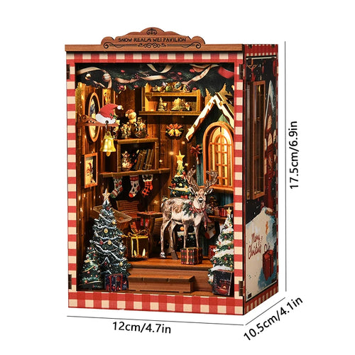 DIY Book Nook Kit Figurines Miniature Booknook Wooden Doll House 3D