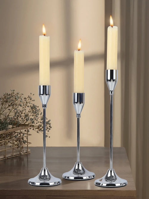 European Style Metal Candlestick Set of 3 Exquisite Durable Candle Holders for Home Decor