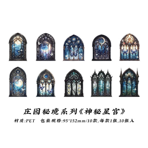 10 Pieces Flower Window Sticker Pet Materials for Collage Junk Journal DIY Craft Supplies