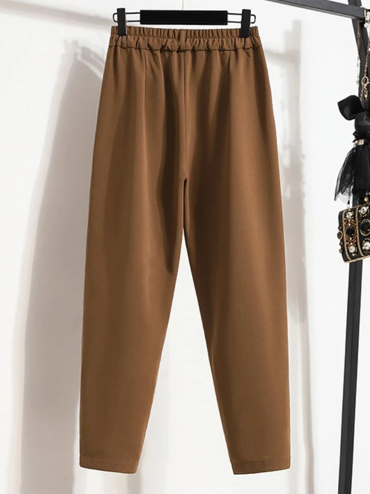 2025 Female Solid Color Casual Trousers Autumn Winter 2025 Suit Pants
