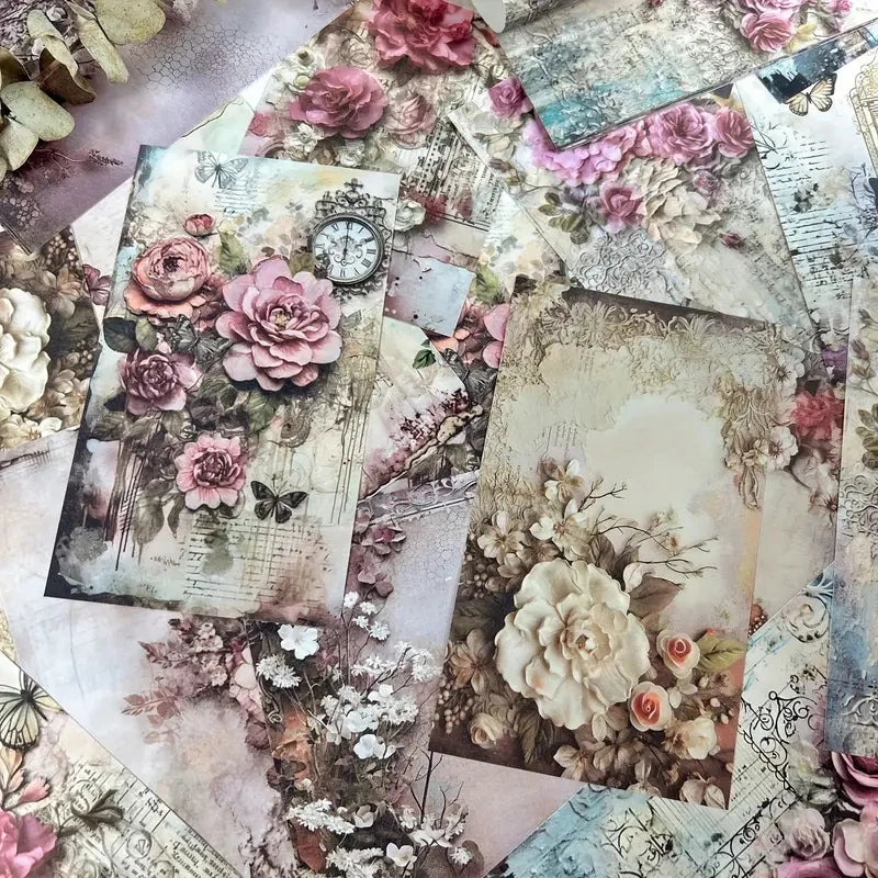 JAINQI 40 PCs Vintage Material Paper Decorative Scrapbooking Diary