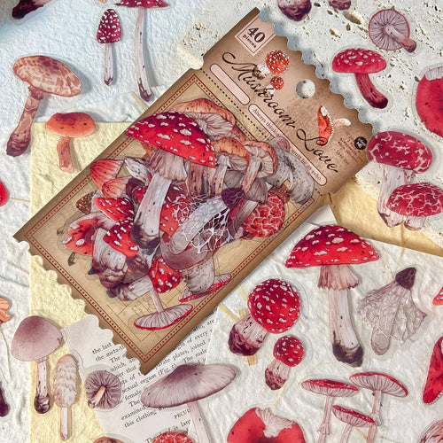 40 Sheets Autumn Leaf And Mushroom Theme Sticker Pack For Journaling DIY Crafts And Projects