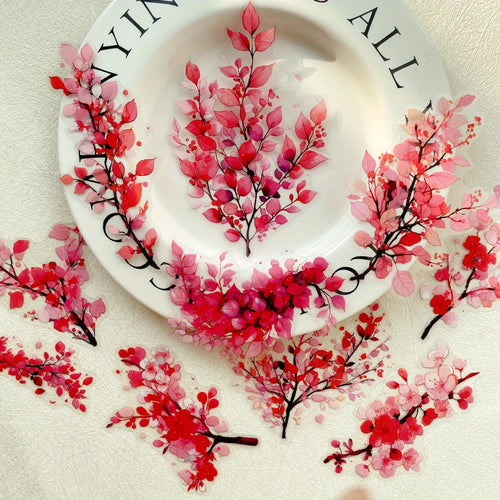 Journamm 20pcs Branches DIY Journal Material PET Stickers Scrapbooking