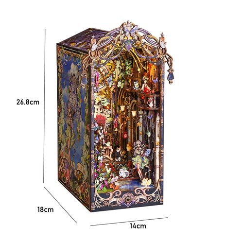 DIY Book Nook Kit Miniature Doll House With LED Light 3D Puzzle Model