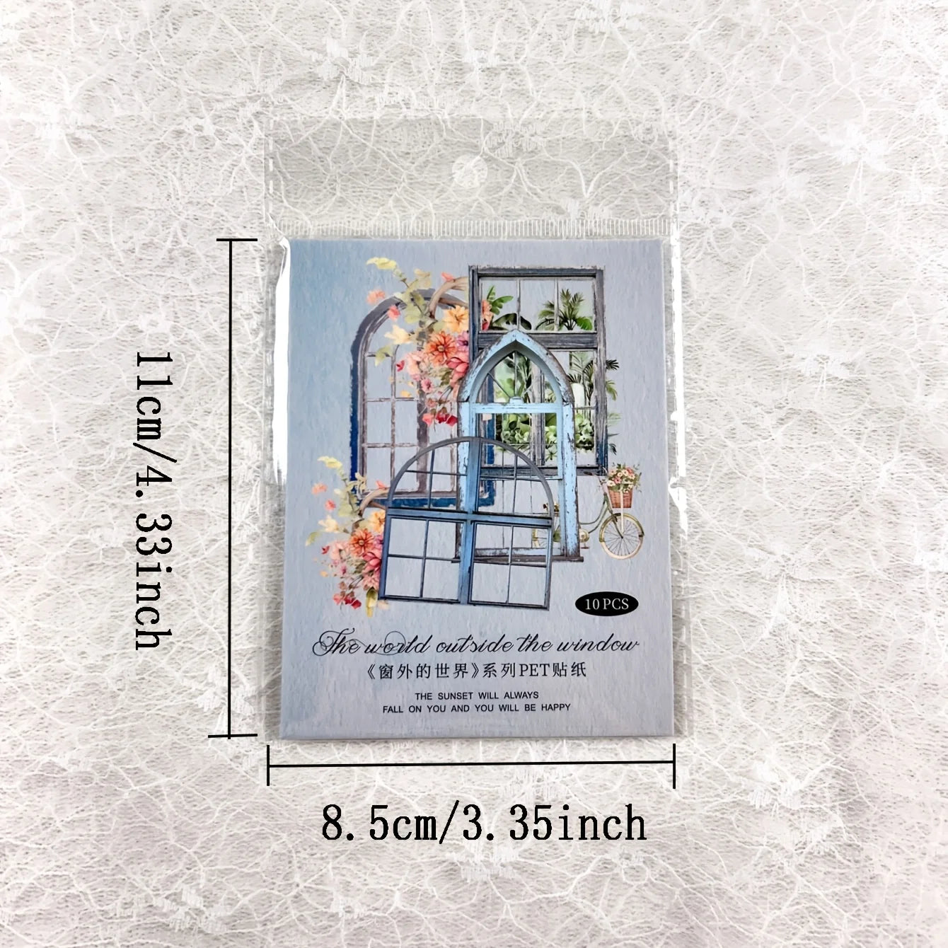 JIANQI 11 Pcs/Pack Retro Gate Stickers Decorative Scrapbooking Collage