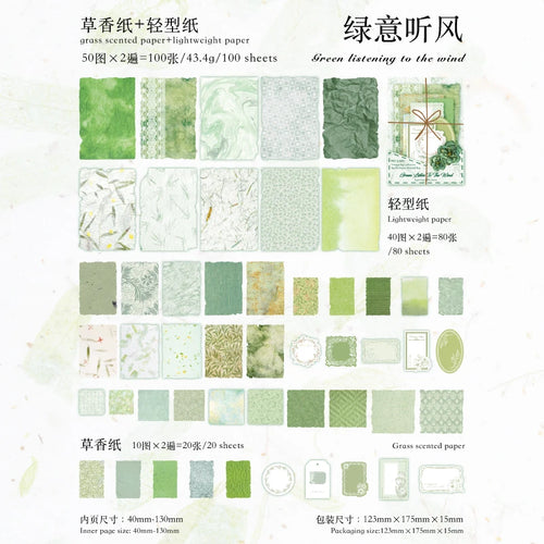 JIANQI 100pcs Vintage Decor Scrapbooking Materials Paper Combo Kit DIY