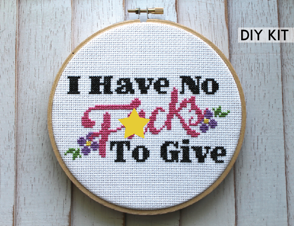 I Have No Fucks To Give Counted Cross Stitch DIY KIT Intermediate