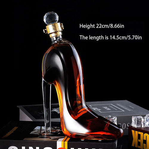 High Heels Shaped Whisky Decanter Crystal Glass 375ml Or 700ml Elegant Party Centerpiece