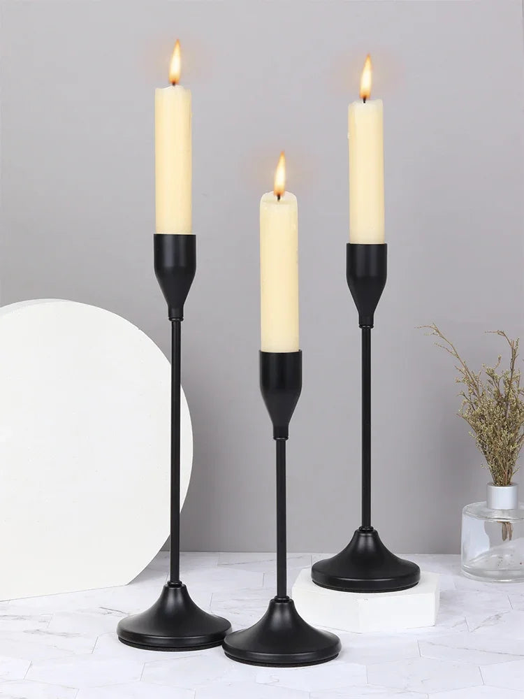 European Style Metal Candle Holders Set Of 3 Candlesticks For Home Decor And Versatile Use