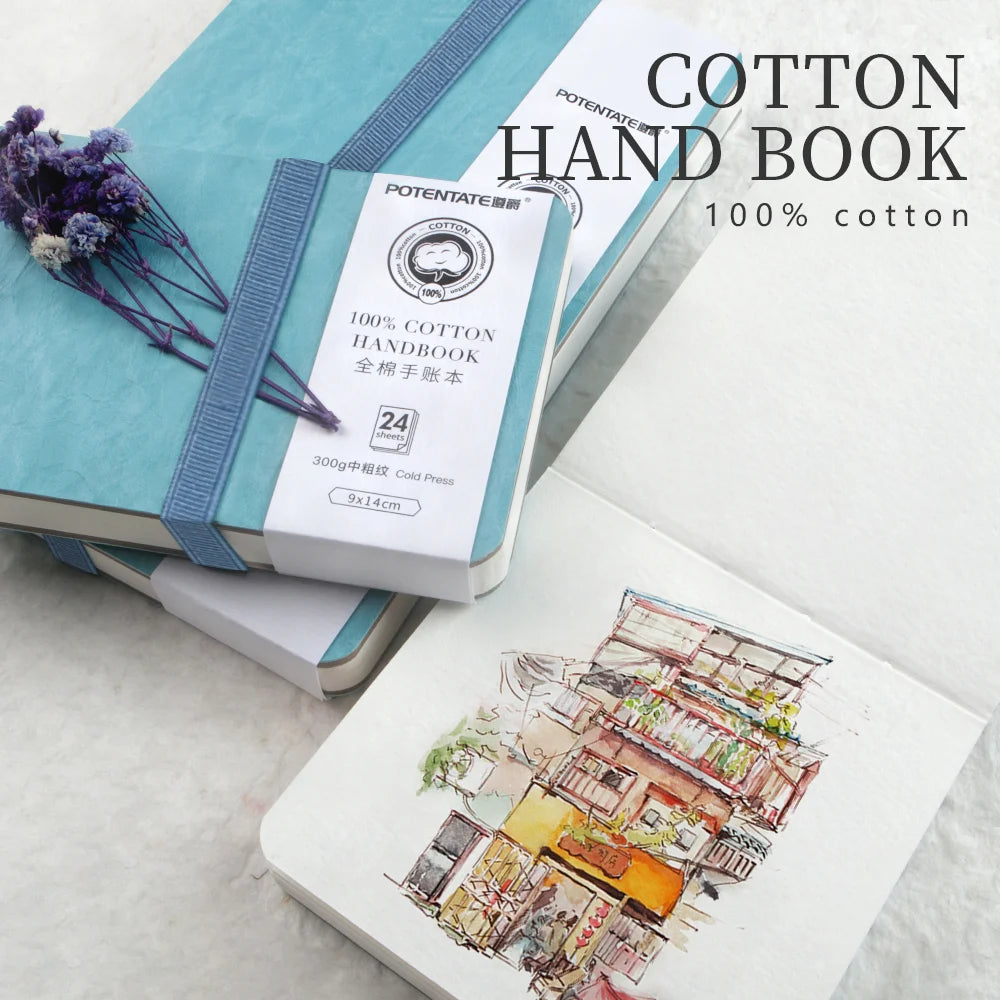 POTENTATE Blue Color Watercolor Journal Drawing Book Hand Notebook