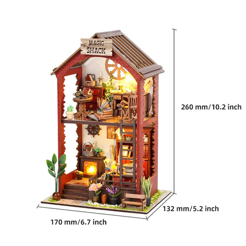 DIY Book Nook Insert Kits Wooden Doll House Building Kit Magic House
