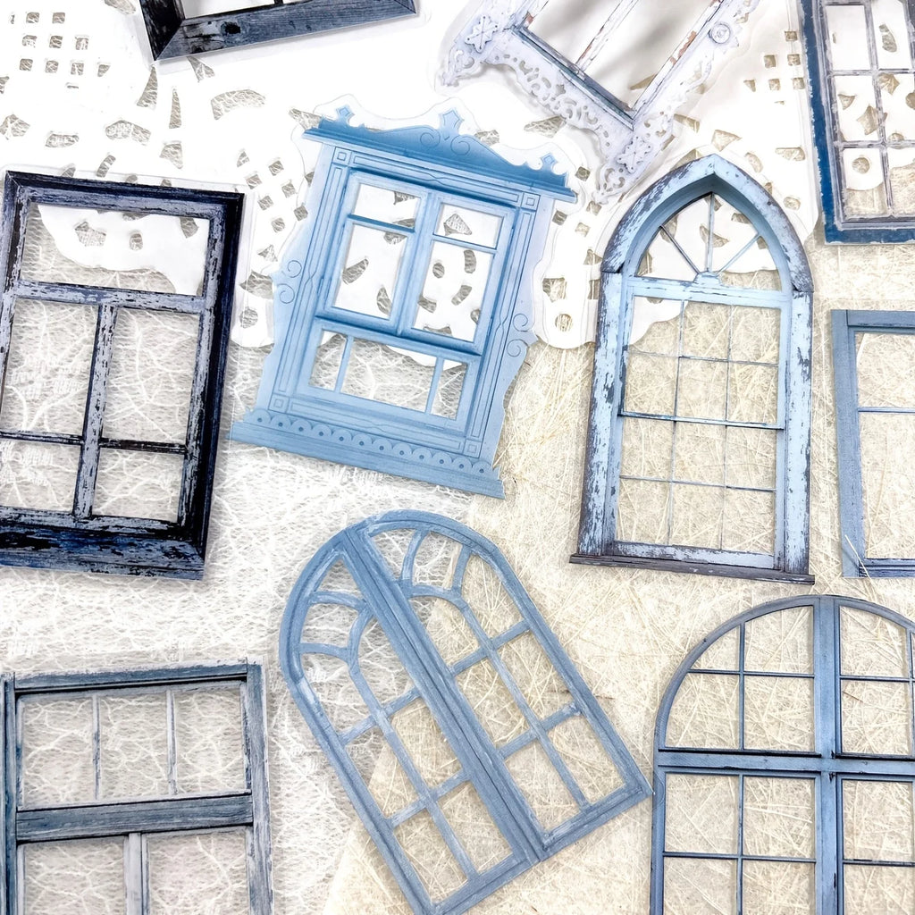 JIANQI 11 Pcs/Pack Retro Gate Stickers Decorative Scrapbooking Collage