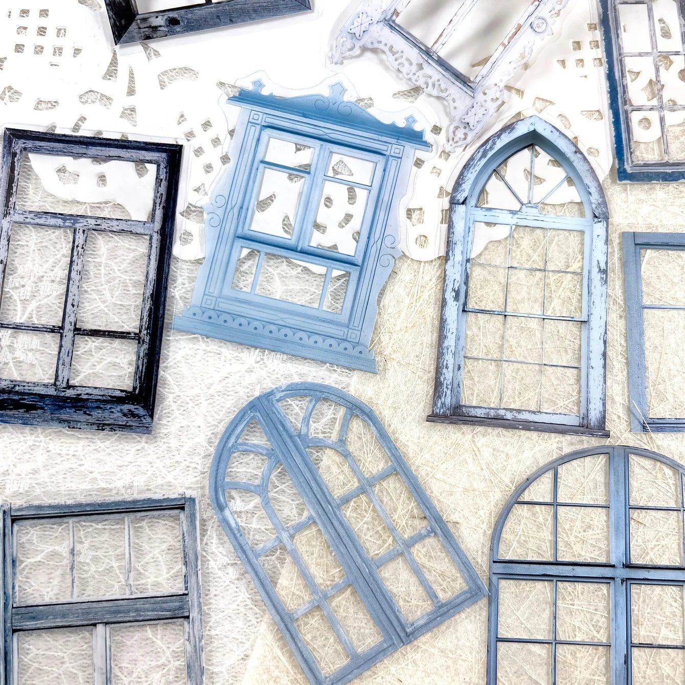 JIANQI 11 Pcs/Pack Retro Gate Stickers Decorative Scrapbooking Collage