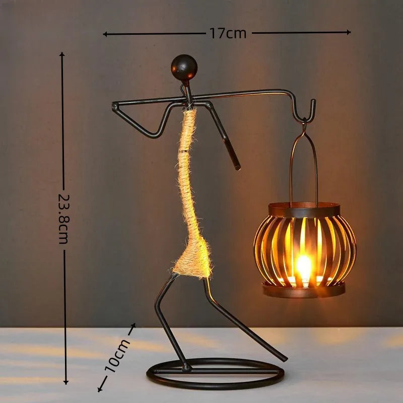 Nordic Metal Candlestick Abstract Character Sculpture Candle Holder