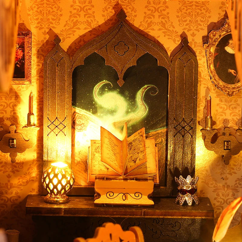 DIY Book Nook Insert Kits Wooden Doll House Building Kit Magic House