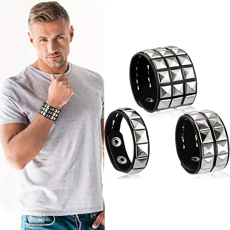 Punk Hip-Hop Gothic Nail Bracelet Rivets Casual Couple Bracelet Party