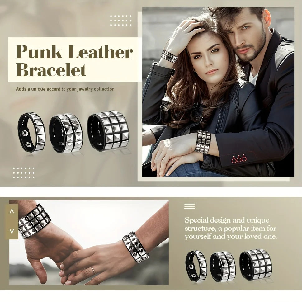 Punk Hip-Hop Gothic Nail Bracelet Rivets Casual Couple Bracelet Party