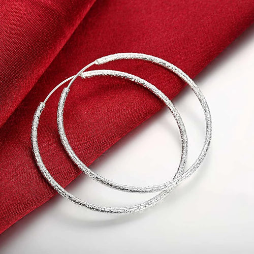 Top Quality 925 Sterling Silver Earrings Simple Round Circle Hoop