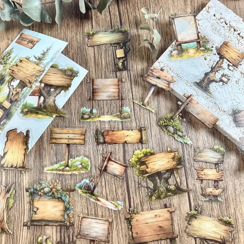 25 pcs Forest animals and stones Stickers aesthetic Decorative Diary