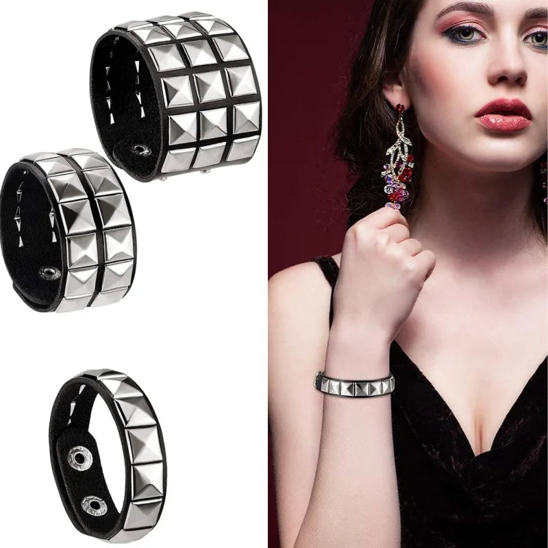 Punk Hip-Hop Gothic Nail Bracelet Rivets Casual Couple Bracelet Party