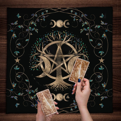 Tarot Table Cloth Gothic Mystic Altar Cover Starry Twelve Constellations Love Career For Tarot Readers