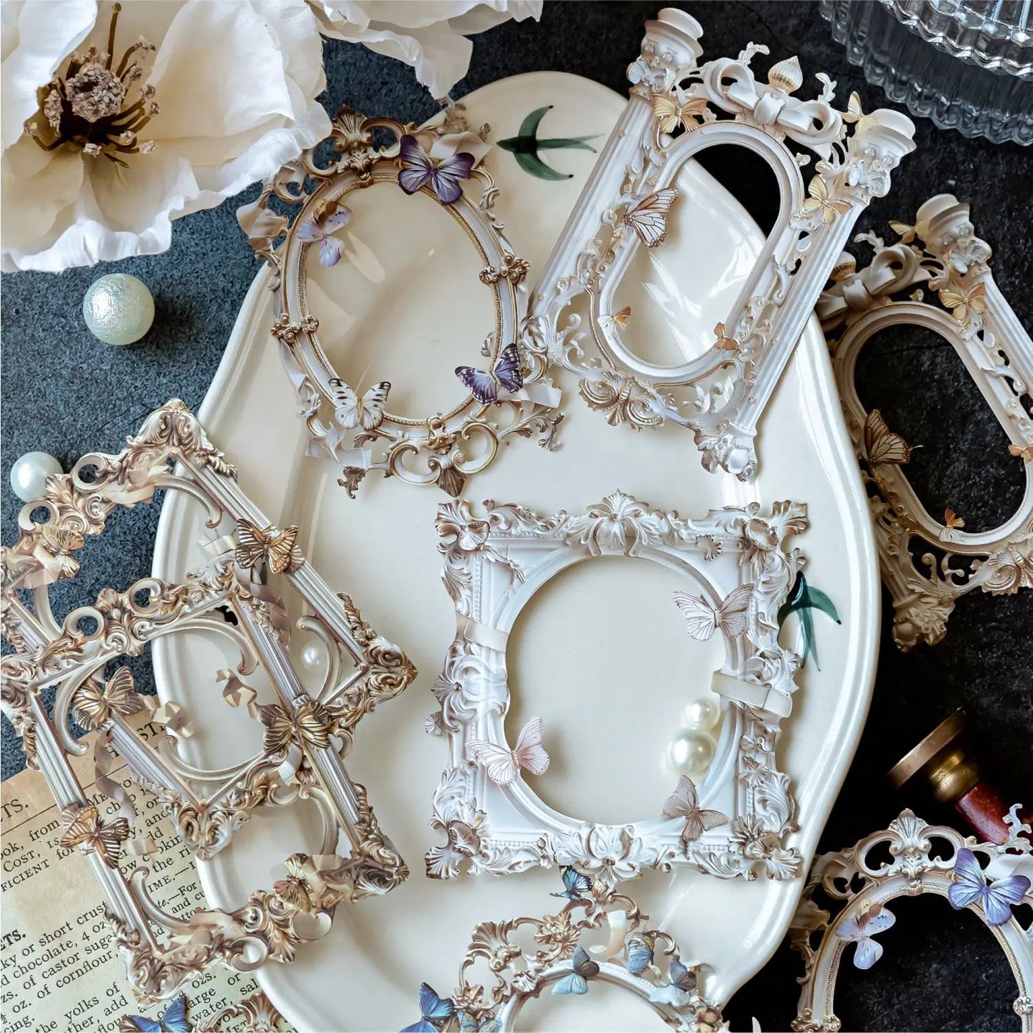 10 Pcs 3D Style Hollow Frame Card Material Paper for Decorative Diary Scraps and Craft Projects