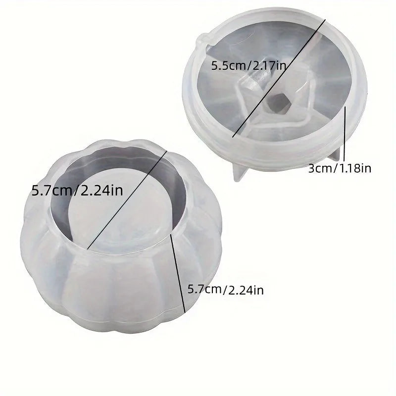1 Set Pumpkin Candle Holder Silicone Mold for DIY Wax Container and Decorative Candles