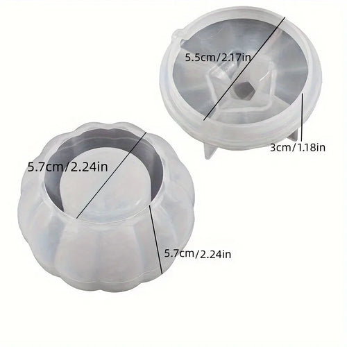 1 Set Pumpkin Candle Holder Silicone Mold for DIY Wax Container and Decorative Candles