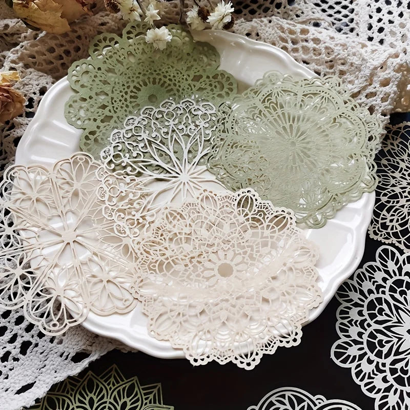 10 Pcs Vintage Lace Hollow Material Paper Butterflies for Craft Projects DIY Scrapbooking