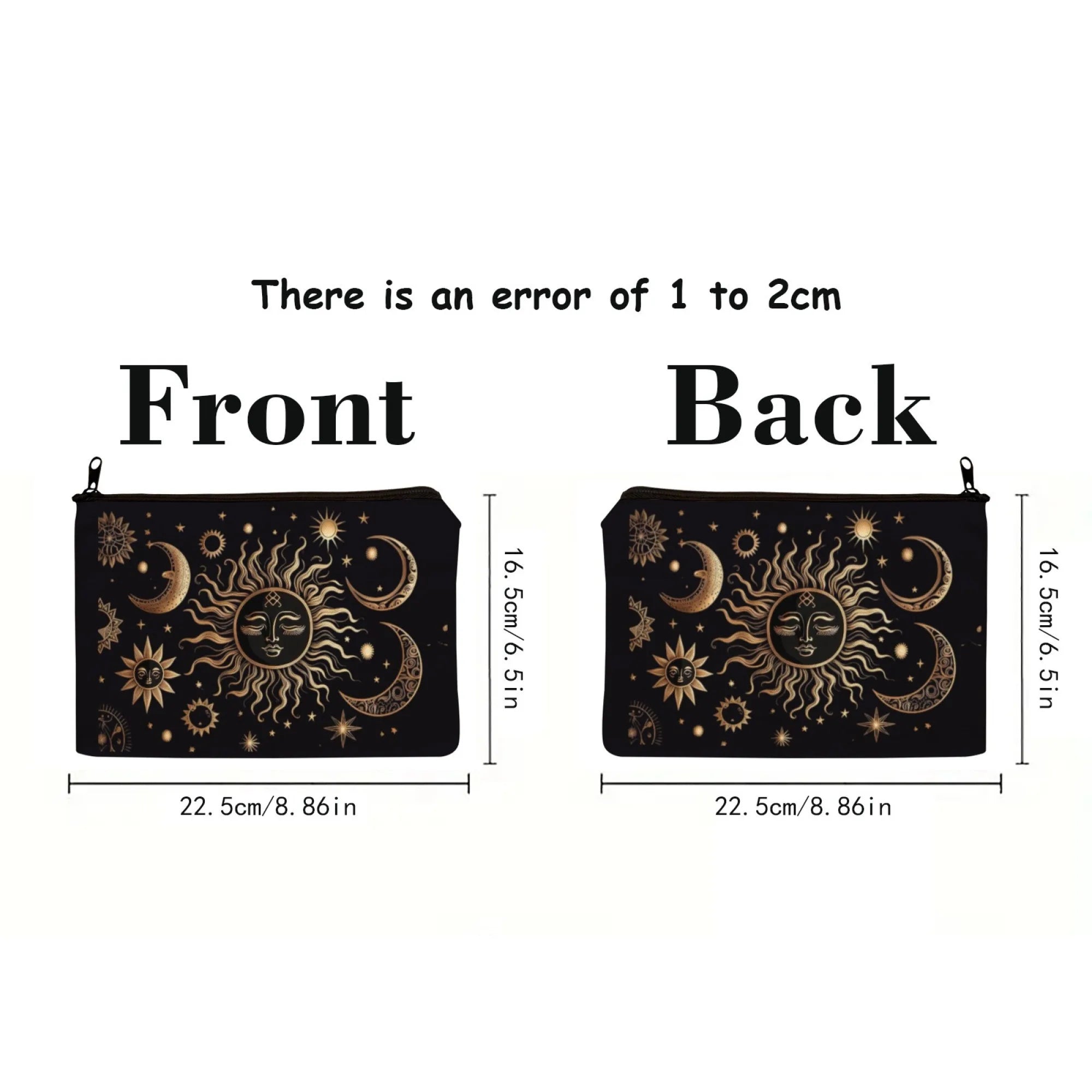 Magic Sun-Moon-Star Cosmetic Bag  Exotic Mystical Vibe Ideal Gift for