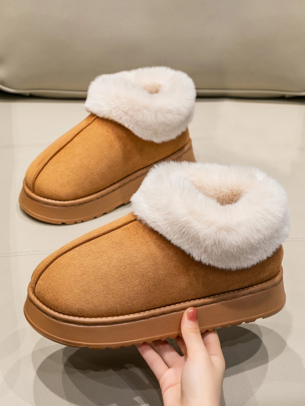 2024 Women Snow Boots Fashion Fluffy Plush Faux Fur Warm Waterproof Winter Boots