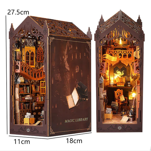 DIY Book Nook Kit Miniature Doll House With LED Light 3D Puzzle Model