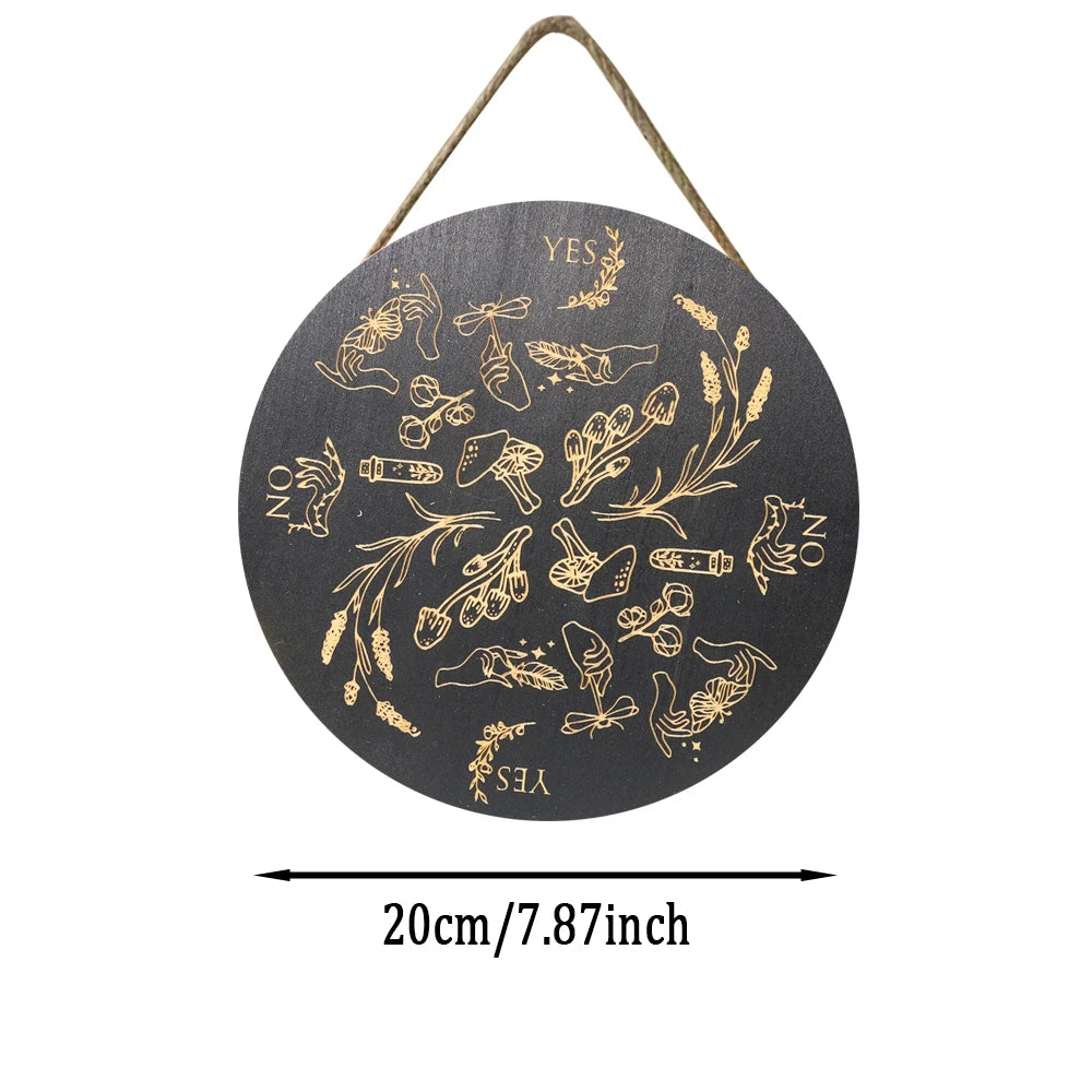 Wood Pendulum Board Dowsing Divination Moon Phase Star Witchcraft