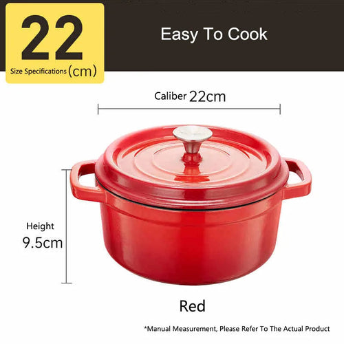 Cooker King Cast Iron Enamel Nonstick Pot For Stew And Soup Eco Friendly Induction And Gas Compatible Mystic Home Cooks