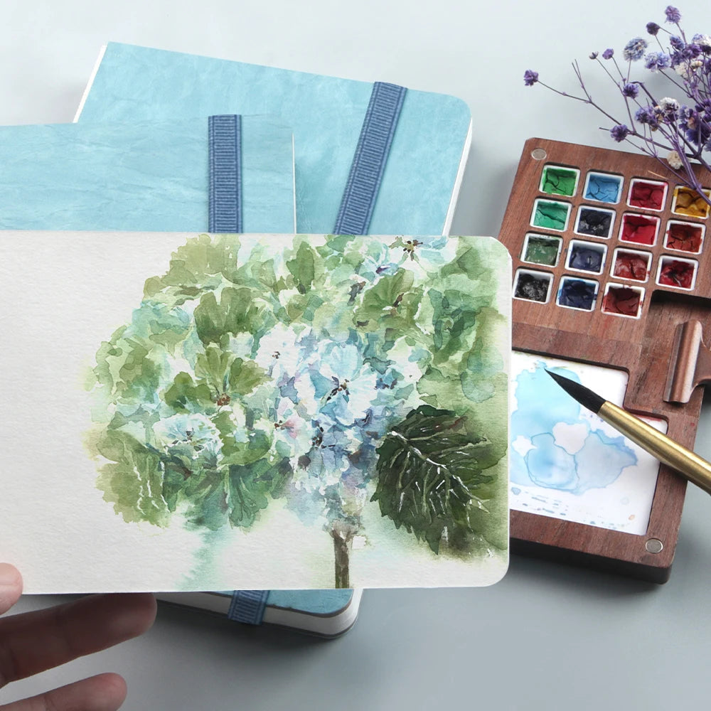 POTENTATE Blue Color Watercolor Journal Drawing Book Hand Notebook