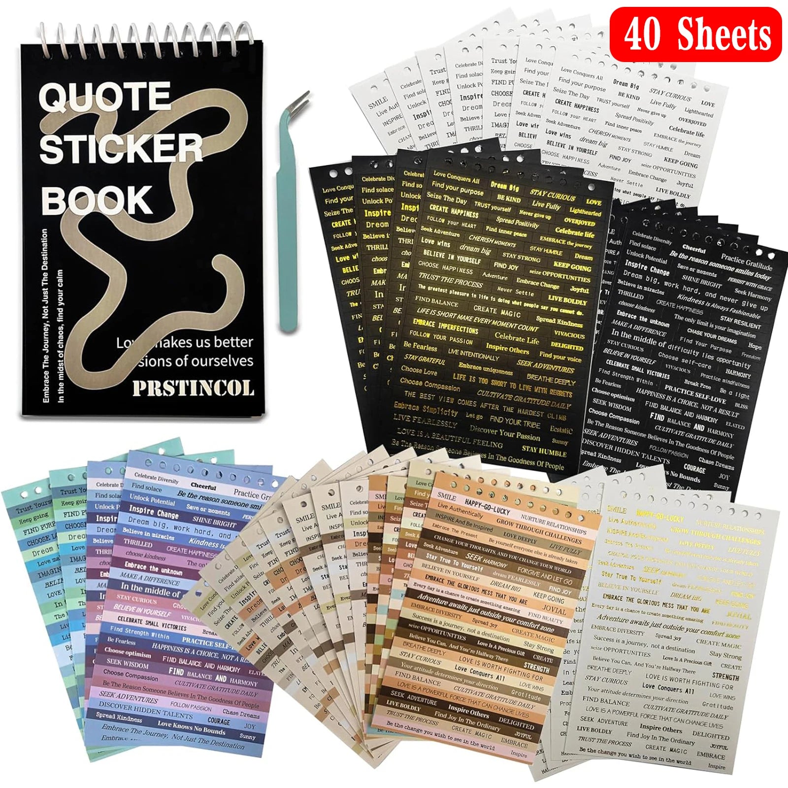 40 Sheets Colorful Small Talk Stickers With Inspirational Quotes For Journaling Planners Scrapbooking And Crafts