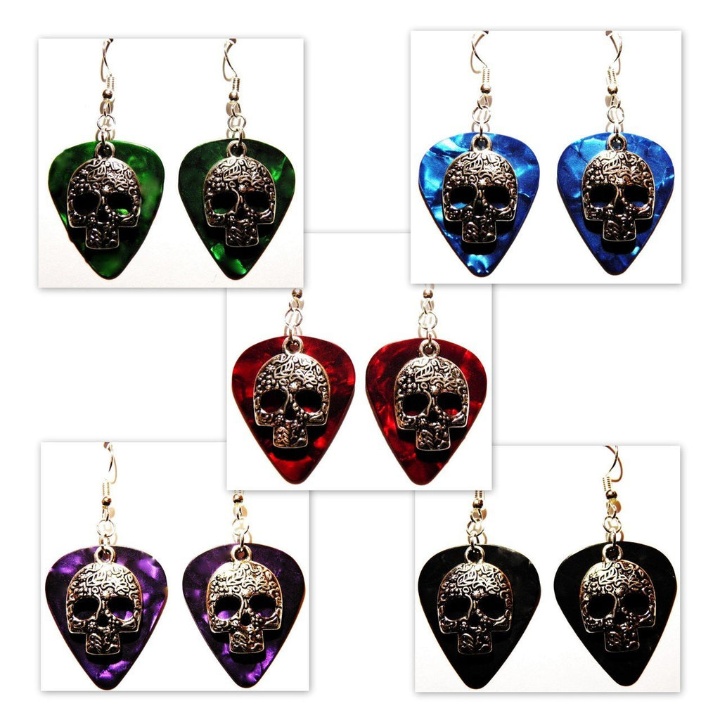 Handmade Guitar Pick Earrings | Sugarskulls