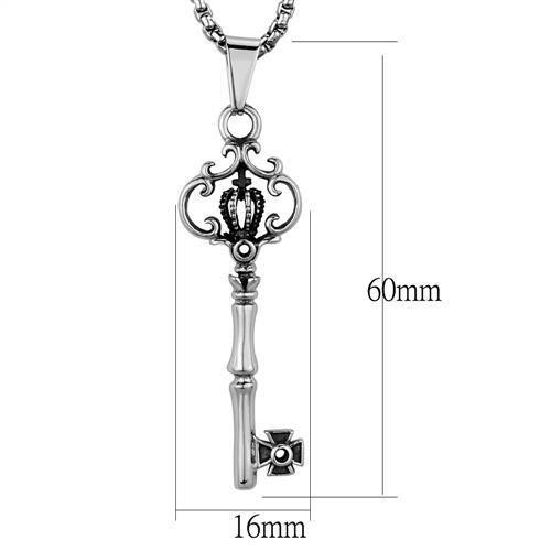 Stainless Steel Key Necklace- High Polished