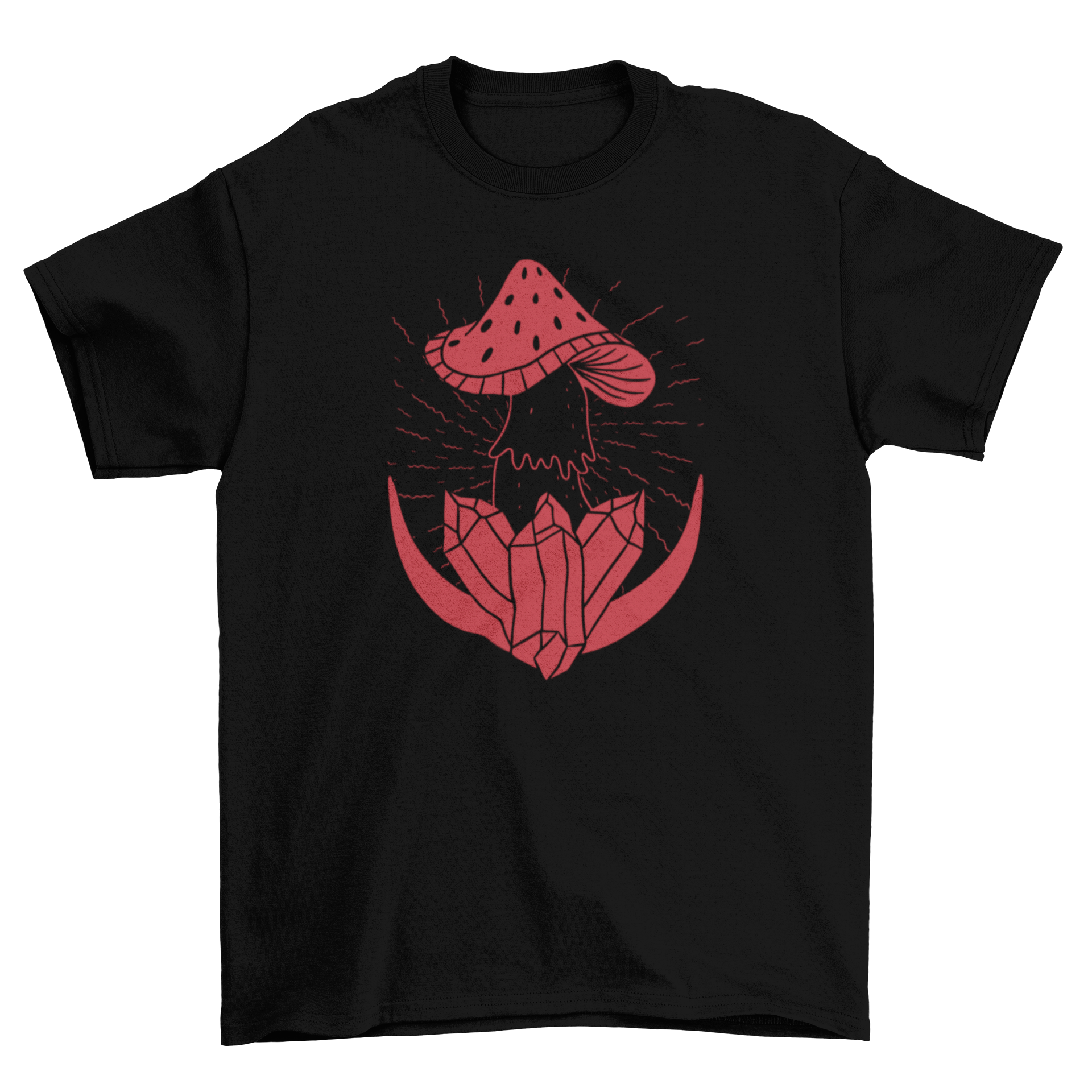 Mushroom and crystals t-shirt