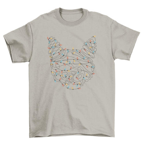 Cat Christmas lights t-shirt