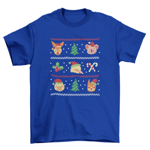 Christmas animals ugly sweater t-shirt design