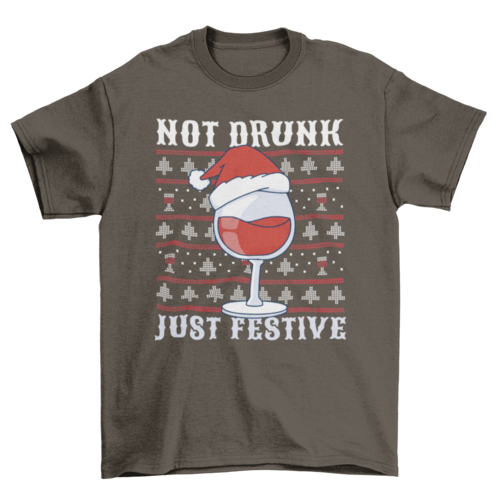 Drunk wine christmas t-shirt design