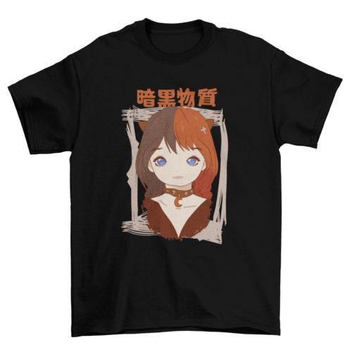 Cute goth girl anime t-shirt design