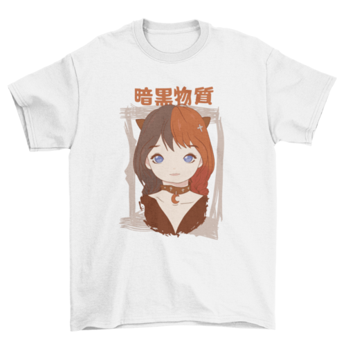 Cute goth girl anime t-shirt design